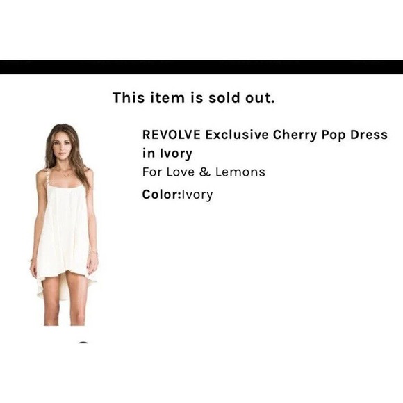 For Love & Lemons Revolve Cherry Pop Dress In Ivory Size Small - Picture 7 of 7